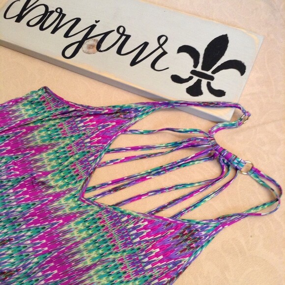 Women's Dress High Low Multi Color Purple Size M - Picture 2 of 3